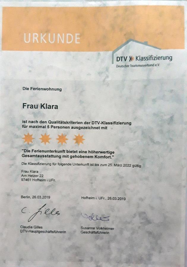 Ferienwohnung Frau Klara Hofheim in Unterfranken Esterno foto